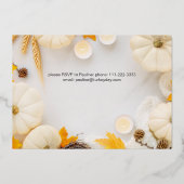 Cozy Friendsgiving Thanksgiving Pumpkin Dinner Folie Uitnodiging (Achterkant)