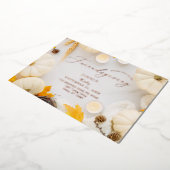 Cozy Friendsgiving Thanksgiving Pumpkin Dinner Folie Uitnodiging (Gedraaid)