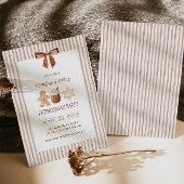 Cozy Friendsmas Striped Christmas Party Invitation Kaart