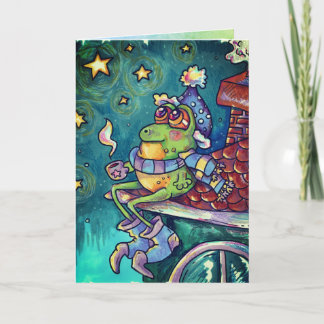 Cozy Frog Christmas & New Year Card Kaart