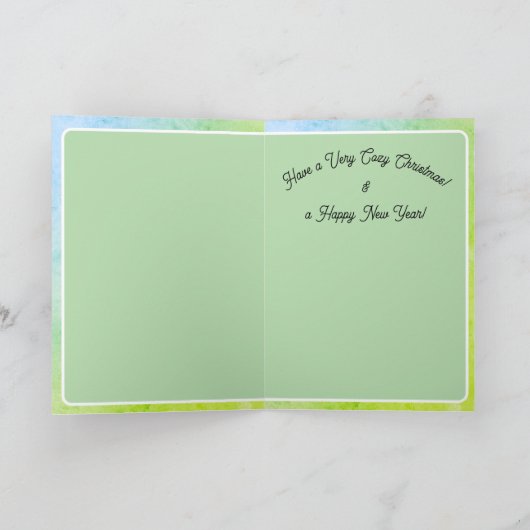 Cozy Frog Christmas & New Year Card Kaart (Binnen)