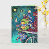 Cozy Frog Christmas & New Year Card Kaart (Gele Bloem)