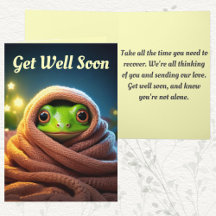 Cozy Frog Get Well Soon Kaart: Comfort & Love