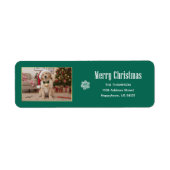 Cozy Funny Dog Photo Christmas Return Address Etiket (Voorkant)