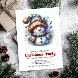 Cozy funny snowman holiday invite festive digital kaart