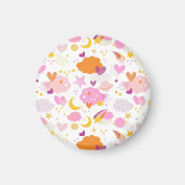 Cozy Galaxy- kosmos, maan, sterren en harten Drow Magneet (Voorkant)