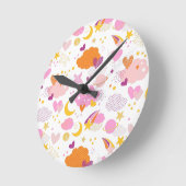 Cozy Galaxy- kosmos, maan, sterren en harten Drow Ronde Klok (Hoek)