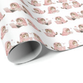 Cozy Gaming Cat Pattern - Aesthetic Pink Hoodie Ki Cadeaupapier (Rol Hoek)