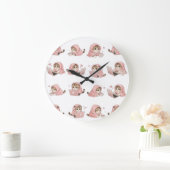 Cozy Gaming Cat Pattern - Aesthetic Pink Hoodie Ki Grote Klok (Huis)