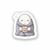 Cozy Ghost Mode Sticker – Schattigee Cartoon Ghost (Voorkant)