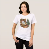 Cozy Ghost Reading Christmas Cute Holiday Gift Tri-Blend Shirt (Voorkant volledig)