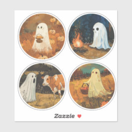 Cozy Ghost Stickers (Set van 4)