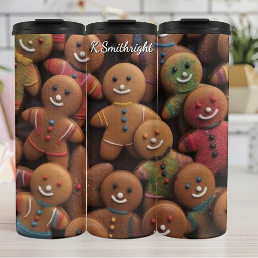 Cozy Gingerbread Cookie Cluster Thermosbeker