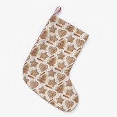 Cozy Gingerbread Cookie Seamless Pattern Kleine Kerstsok (Voorkant (Hangend))