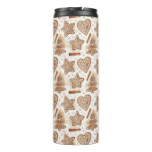 Cozy Gingerbread Cookie Seamless Pattern Thermosbeker (Achterkant)
