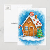 Cozy Gingerbread House Christmas Postcard Feestdagenkaart (Voorkant / Achterkant)