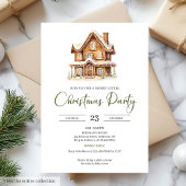 Cozy gingerbread house earthy Christmas party Kaart