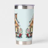 Cozy Gingerbread House Holiday Illustration Geïsoleerde Drinkbeker (Links)