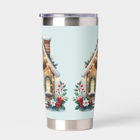 Cozy Gingerbread House Holiday Illustration Geïsoleerde Drinkbeker (Rechts)