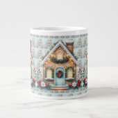 Cozy Gingerbread House Holiday Illustration Grote Koffiekop (Voorkant)