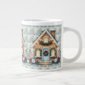 Cozy Gingerbread House Holiday Illustration Grote Koffiekop (Rechts)