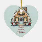 Cozy Gingerbread House Holiday Illustration Keramisch Ornament (Voorkant)
