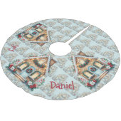 Cozy Gingerbread House Holiday Illustration Kerstboom Rok (Gekanteld)