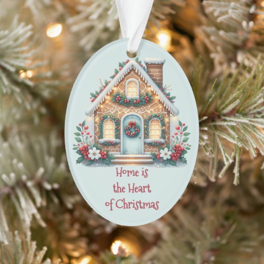 Cozy Gingerbread House Holiday Illustration Ornament (Boom)