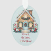 Cozy Gingerbread House Holiday Illustration Ornament (voorkant)