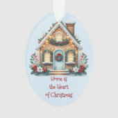 Cozy Gingerbread House Holiday Illustration Ornament (achterkant)