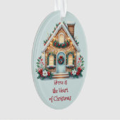 Cozy Gingerbread House Holiday Illustration Ornament (voorkant)