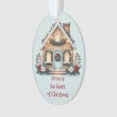 Cozy Gingerbread House Holiday Illustration Ornament (voorkant)
