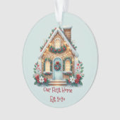 Cozy Gingerbread House Holiday Illustration Ornament (voorkant)