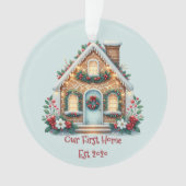 Cozy Gingerbread House Holiday Illustration Ornament (voorkant)