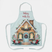 Cozy Gingerbread House Holiday Illustration Schort (Voorkant)
