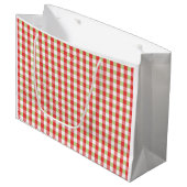 Cozy Gingham Christmas Large Gift Bag Groot Cadeauzakje (Voorkant Gekanteld)