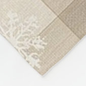 Cozy Gingham Snowflake Blanket – Beige & Taupe Fleece Deken (Hoek)