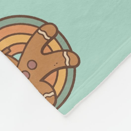 Cozy Gingy Gingerbread Christmas Fleece Blanket (Hoek)