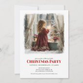 Cozy girl awaits Santa printable Christmas invite Kaart (Voorkant)