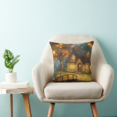 Cozy Glowing Cottage Forest Throw Pillow Kussen (Stoel)