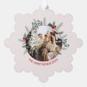 Cozy Gnome Fireplace Photo Ornament Kaart (Achterkant)