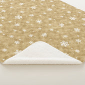 Cozy Gold Glitter Stars Snowflakes Sherpa Blanket Sherpa Deken (3/4)