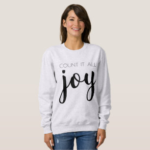 Cozy Gray Tel het allemaal Joy Sweatshirt