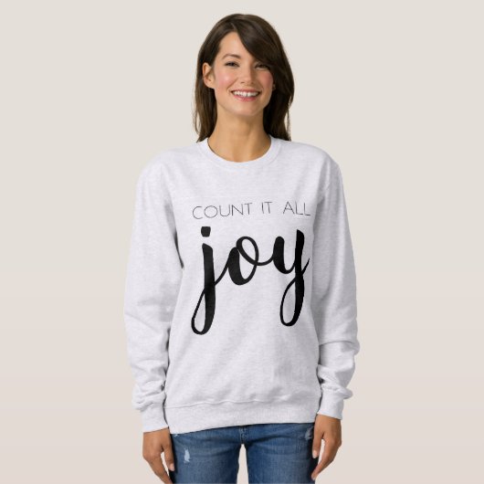 Cozy Gray Tel het allemaal Joy Sweatshirt (Voorkant volledig)
