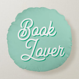 Cozy Green Book Lover Round Throw Pillow Rond Kussen