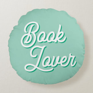 Cozy Green Book Lover Round Throw Pillow Rond Kussen