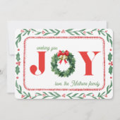 Cozy Green Plaid Christmas Joy Feestdagenkaart (Voorkant)