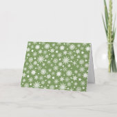 Cozy Green Snowflakes Christmas Photo Feestdagen Kaart (Achterkant)