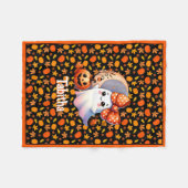 Cozy Halloween Baby Blanket Naam toevoegen Schatti Fleece Deken (Voorkant (Horizontaal))