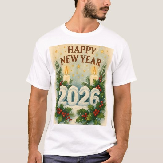 cozy happy new year 2026 family tshirt (Voorkant)
